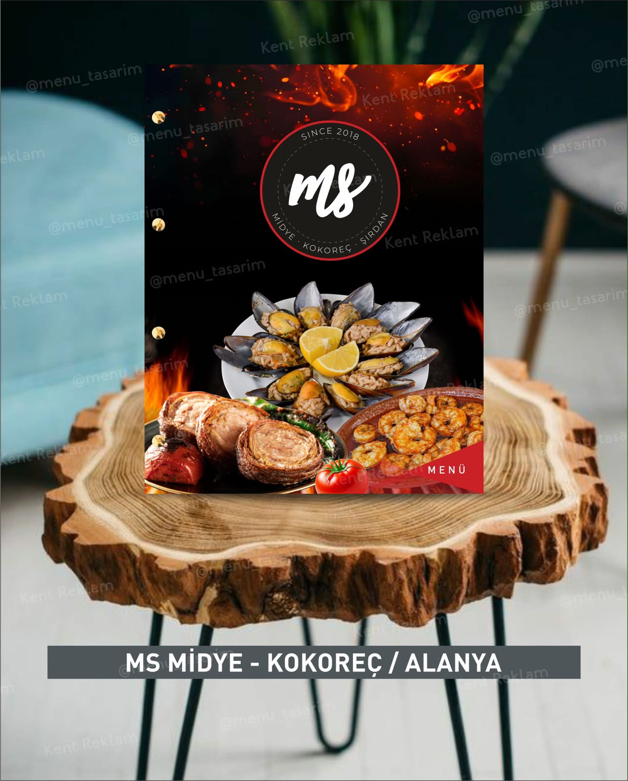 MİDYECİ SÜLO ALANYA kurumsal restoran cafe menü tasarımı ve baskısı